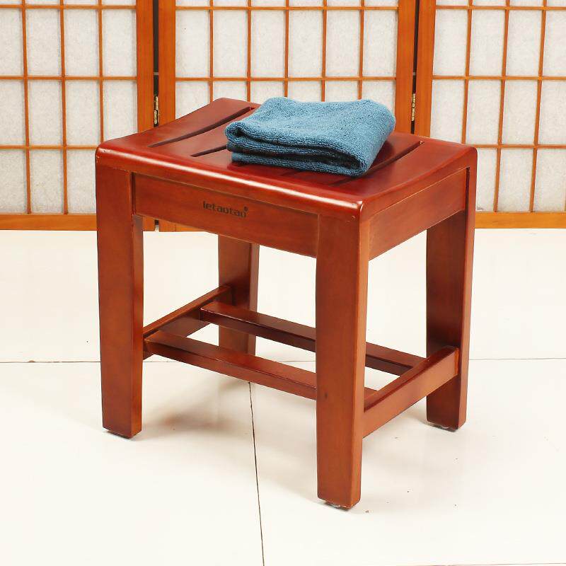 高端橡木浴室凳子老人孕妇防滑洗澡凳实木小凳防水淋浴房木凳矮凳