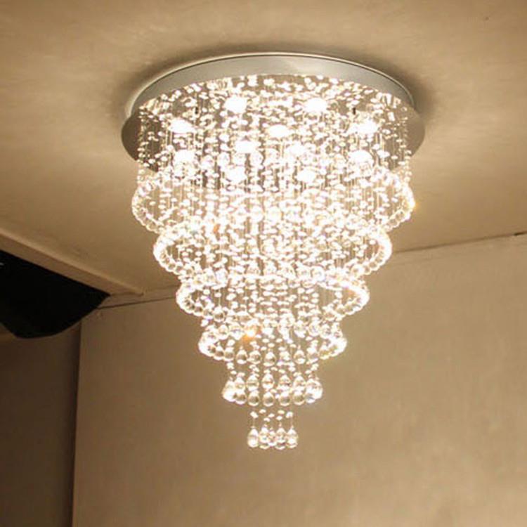 创意大气现代简约圆形水晶吊灯大厅客厅吸顶灯水晶灯餐厅卧室灯饰