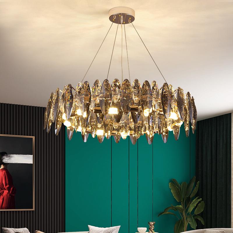 水晶吊灯2021年新款轻奢客厅灯简约现代别墅高档大气餐厅卧室灯具