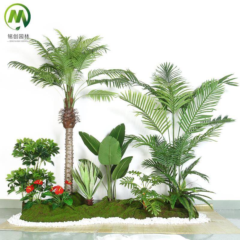 仿真绿植造景装饰绿植景观组合仿真植物楼梯下室内造景绿植套装