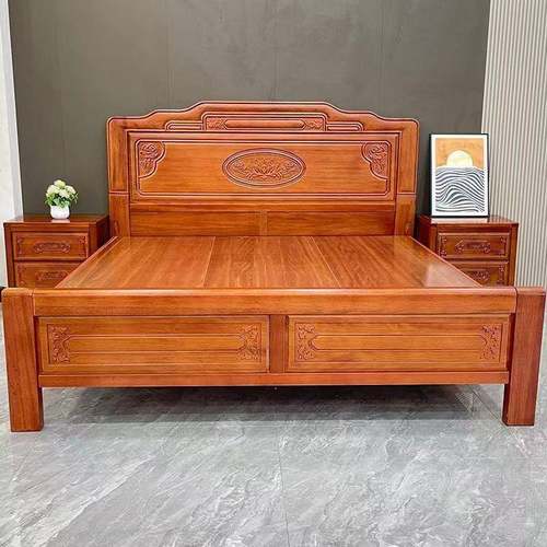 全实木花梨木1.2米1.8米加厚加粗全榫卯中式古典家用卧室双人婚床