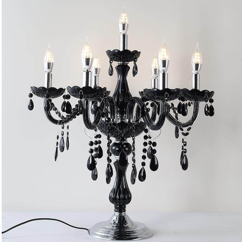 欧式客厅落地灯轻奢卧室床头蜡烛台灯别墅书房餐厅LED装饰桌灯具