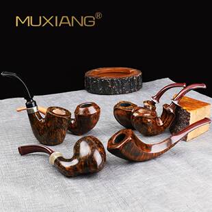 木香纯手工石楠木烟斗大师级自由式火焰纹石楠根瘤烟斗实木