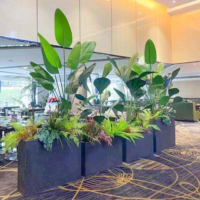 仿真绿植花箱组合植物假花造景隔断花槽售楼部餐厅装饰盆栽仿真花