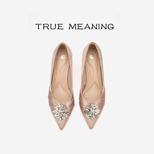 TM气质绸缎面软皮单鞋