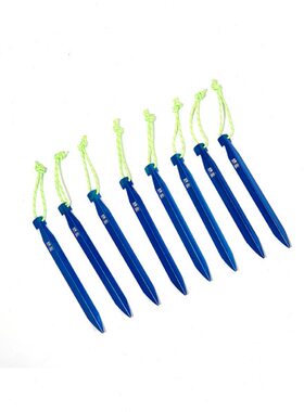 静星帐篷地钉露营地丁户外地丁户外配件 8支装蓝色7075V形地钉