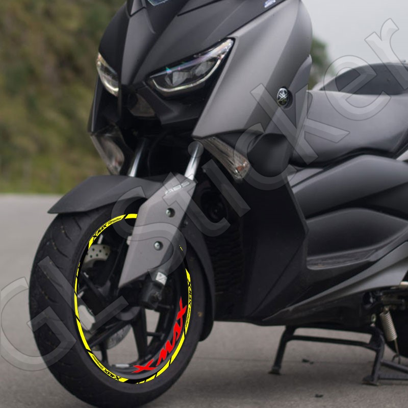 适用於山叶XMAX300反光防水轮毂贴纸改装车轮圈贴花装饰内圈贴