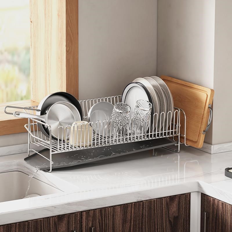 304不锈钢厨房碗碟架台面置物架沥水架晾碗架水池碗筷碗盘收纳架