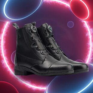 马术骑马牛皮可调节短靴比赛训练比赛男女款骑士装备马靴真皮靴子