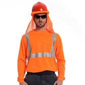 头反光衣 交通建筑机场码 圆领两色 T恤 安大叔E804反光长袖