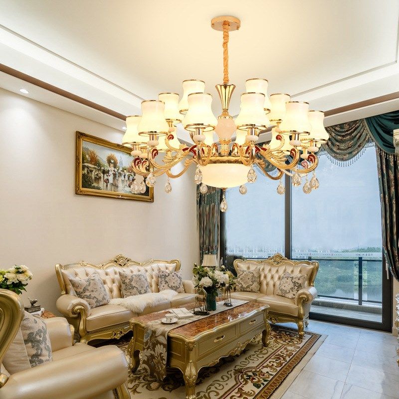 欧式锌合金水晶吊灯简欧客厅餐A厅灯卧室现代简约三室两厅全屋灯,家装灯饰光源,客厅吊灯,淘宝优惠券,粉丝福利购,淘宝优惠卷