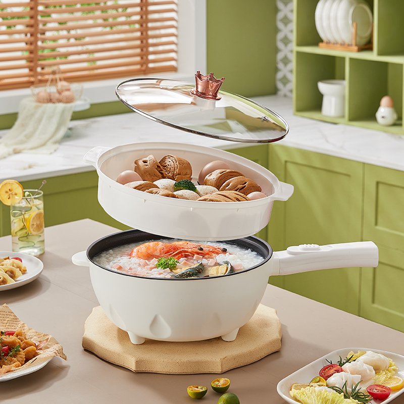 电炒菜炒锅家用电煮锅多功能火锅B宿舍学生小型蒸煮煎炒一体锅不