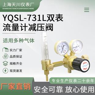全铜流量计双表标准气体减压阀YQSL-731L-1.5L25L钢瓶减压器