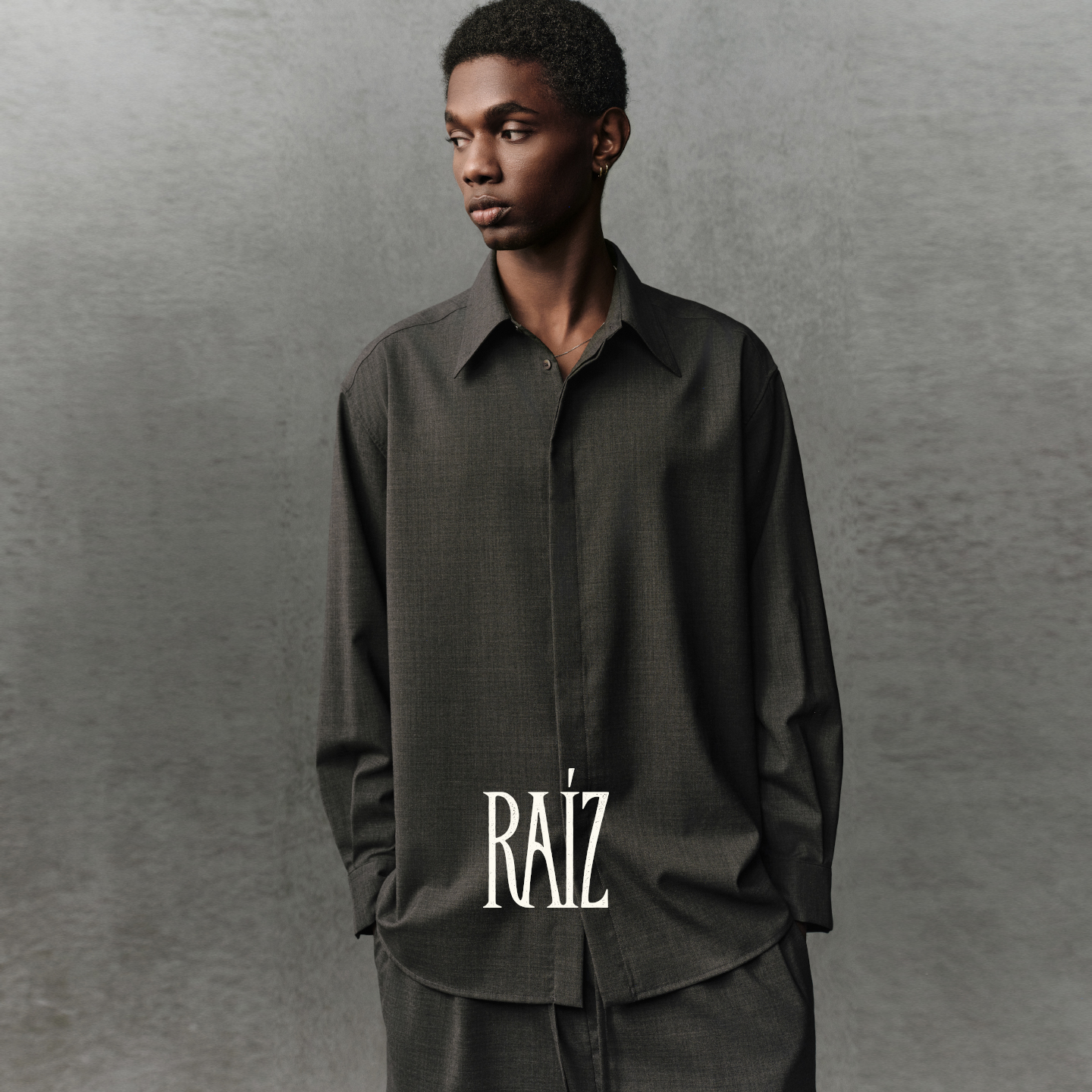 进口羊毛混纺面料廓形衬衫多色