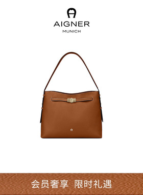 【节日礼物】Aigner FARAH中号HOBO包女士休闲牛皮革手提包便携包