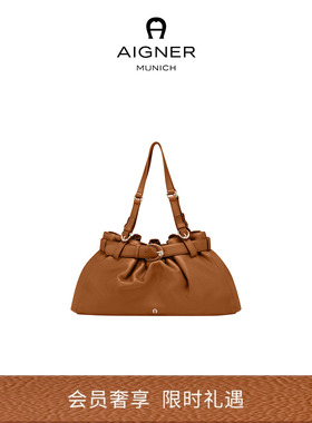 【奢享特惠】Aigner LAVINIA中号女士牛皮革手提包流浪包土著包