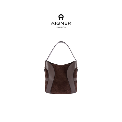 【26秋冬新品】AIGNER DEBORAH麂皮牛皮革老钱风简约通勤Hobo包