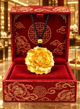 合金吊坠牡丹花吊坠精致创意百搭