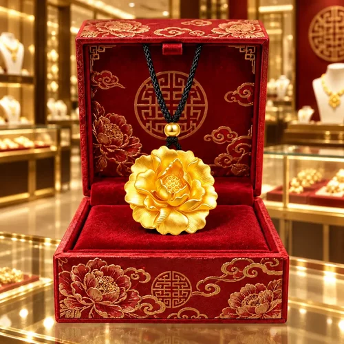 合金吊坠牡丹花吊坠精致创意百搭