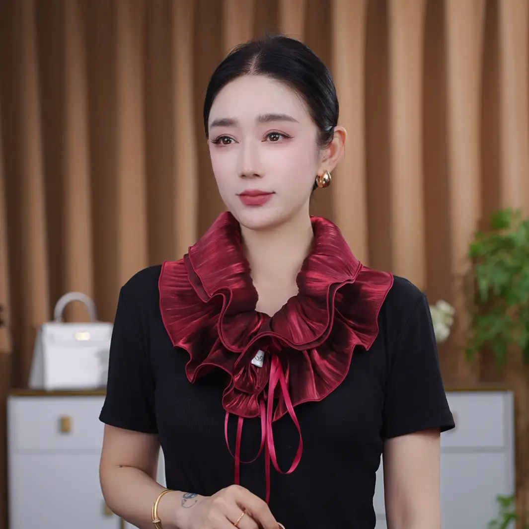 网红假领子大蝴蝶结抽绳时尚围脖