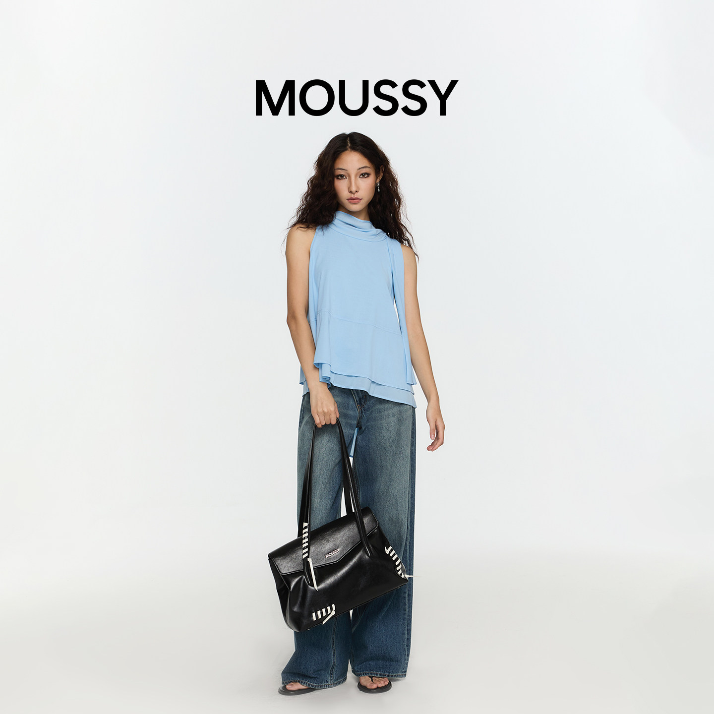 Moussy油蜡皮革手工穿皮公文包女士单肩手提包日常通勤休闲潮流