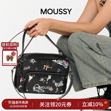 【汤圆TOYO】MOUSSY潮流童趣涂鸦翻盖包2025新款单肩斜跨包旗舰店