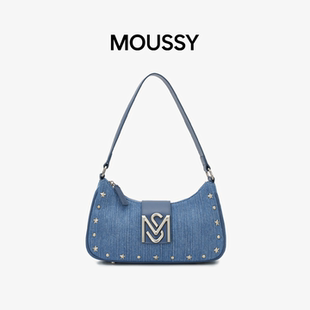 设计款 Fit牛仔铆钉机车包腋下手提小拎包女气质时尚 Cozy MOUSSY