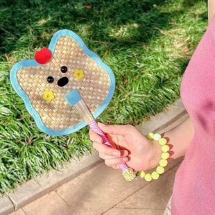 随身蒲扇用夏天耐手摇手工编织扇扇子装饰挂件动物扇便携创意可爱