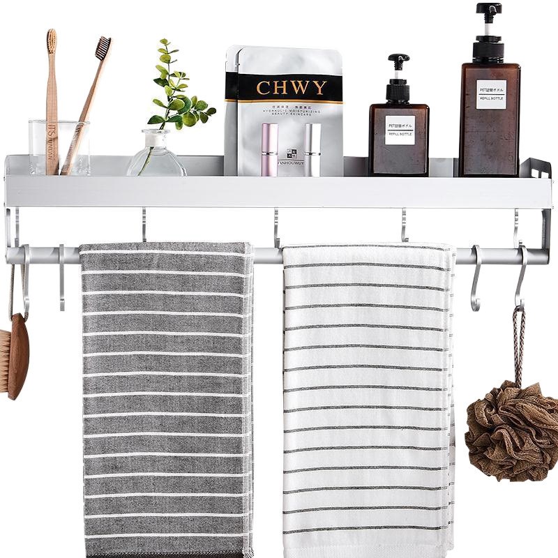 免打孔卫生间浴室置物架壁挂式黑色洗手间L厕所洗漱台毛巾收纳墙