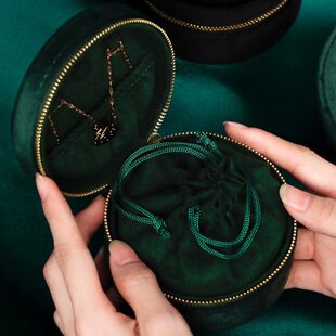 一美样很上装首饰收纳盒品创首饰盒包精致方的手拿便镯子小型复古