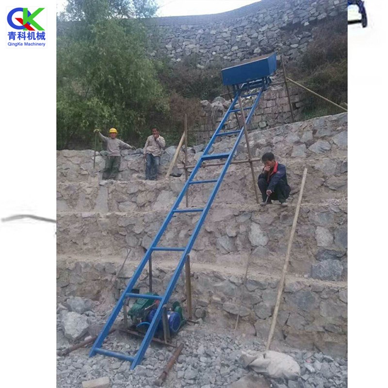 建筑工地斜坡提升上料机 别v墅修建斜坡送料车 电动河道清淤运输