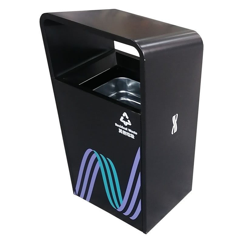 广东户外城市f广场公园创意方形加厚不锈钢垃圾桶果皮箱厂家定制