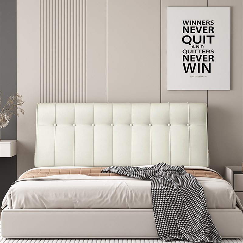 软包靠背榻榻米床头靠垫现代简约科技布大靠背R床头板床上靠枕定