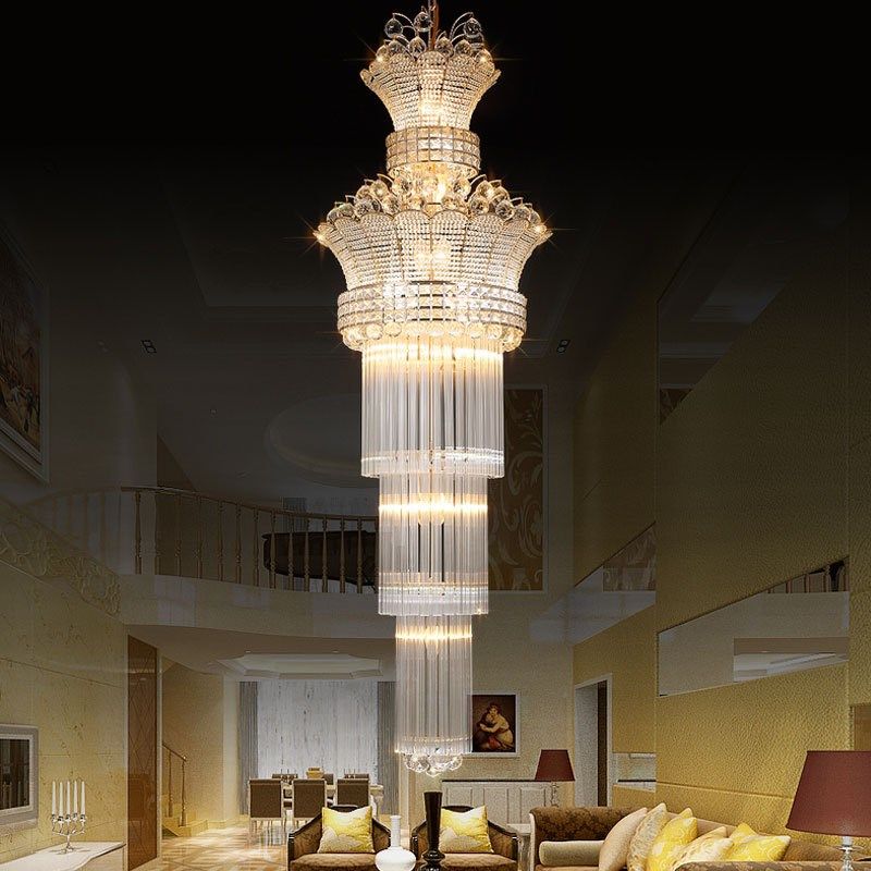 欧式客厅水晶大吊灯复式楼楼v梯长吊灯别墅酒店楼梯水晶吊灯91337,家装灯饰光源,客厅吊灯,淘宝优惠券,粉丝福利购,淘宝优惠卷