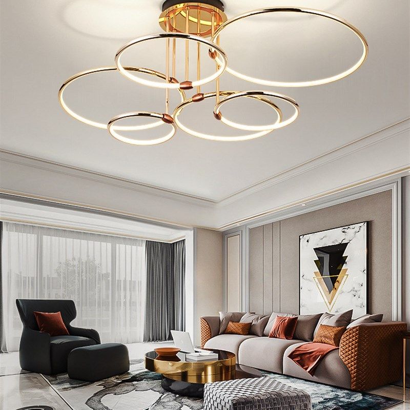 北欧轻奢吊灯现代简约2021新款灯具创意个性P金色客厅灯大气家用,家装灯饰光源,客厅吊灯,淘宝优惠券,粉丝福利购,淘宝优惠卷