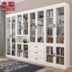 书房柜落地书柜储现代简约书橱带物G靠组合实木收纳柜玻璃门书架