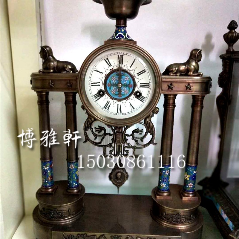 钟表机械纯铜报j时座钟欧式古典家居摆钟仿古董法国回流立钟创意