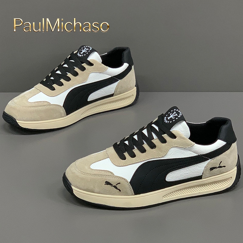 阿甘鞋男士2025新款秋冬季加绒男鞋低帮板鞋皮面运动休闲鞋子男款