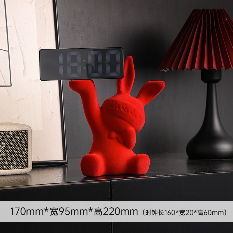 植绒兔子摆件客厅电视柜酒柜装饰品C现代简约创意家居饰品新房乔