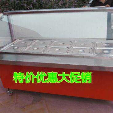 玻璃罩中式快餐车保温售饭台售菜热菜浏阳蒸菜台小碗菜汤池粥桶台