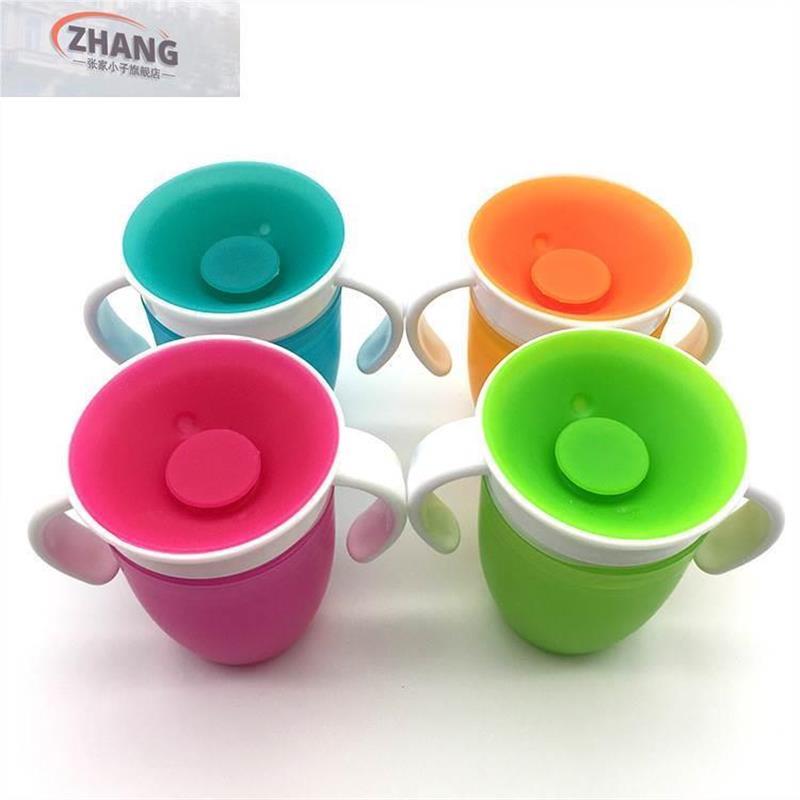 硅胶制品360l度宝宝儿童饮水杯 学饮杯子婴儿防呛杯带手柄喝