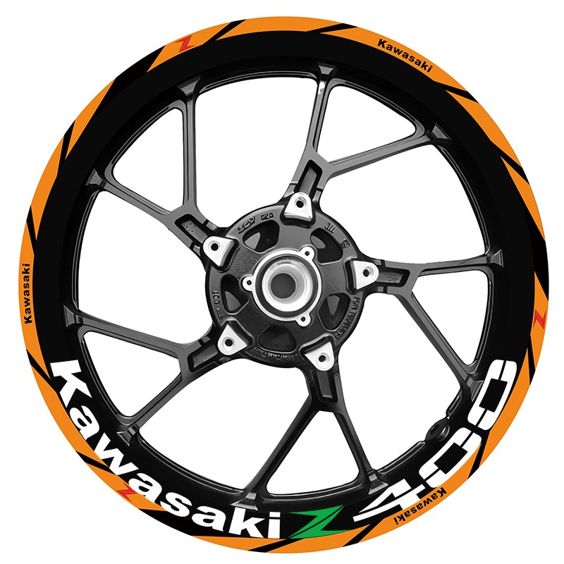 适用于川崎Z400 Z1000 Z900 Z650轮毂贴花改装车轮钢反光防水贴纸