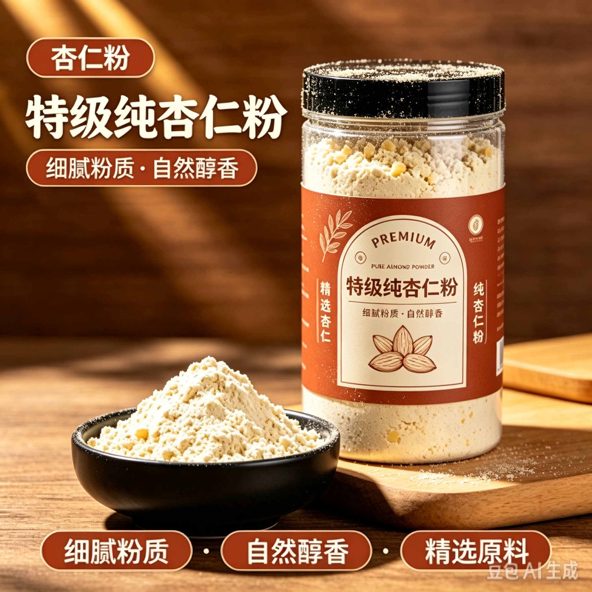 新疆现磨纯天然熟南杏仁粉
