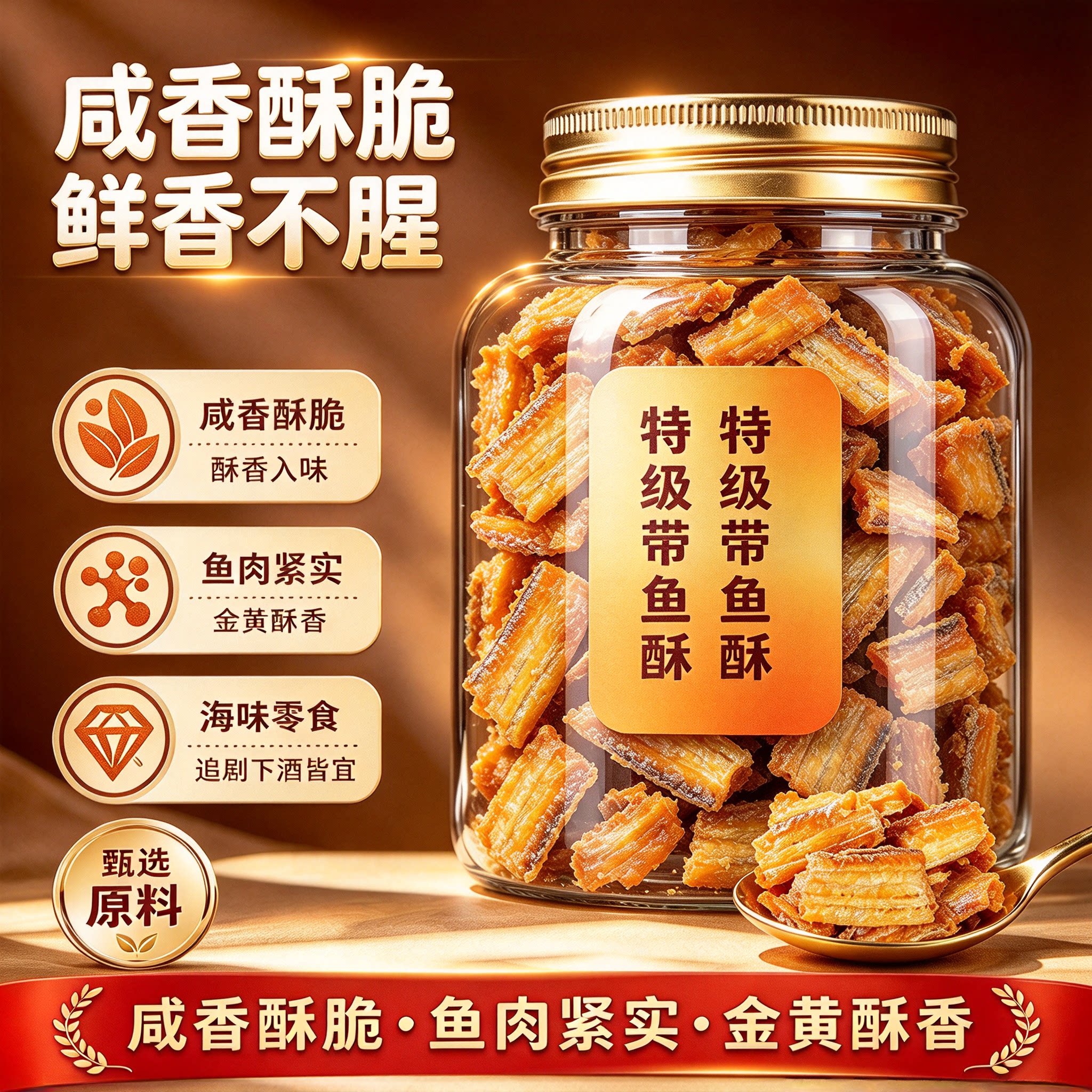 舟山特产香酥带鱼酥非油炸即食