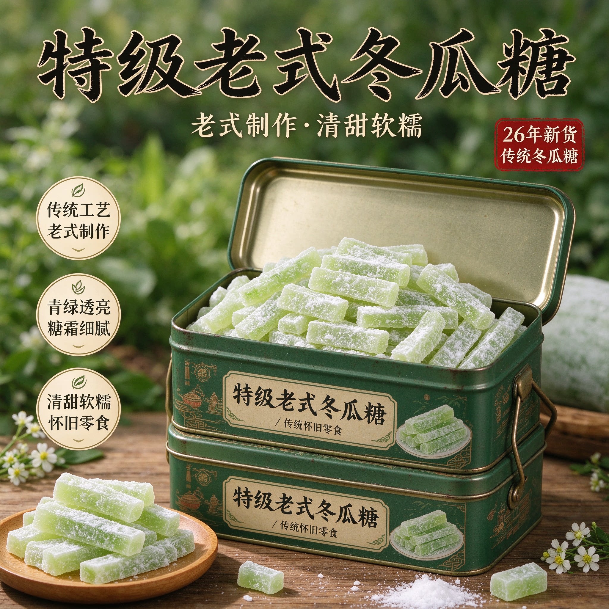 正宗老式冬瓜糖蜜饯怀旧零食