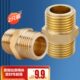 莱尔诗丹 加厚全铜对丝4分外丝直接进水管接头水暖配件2只装