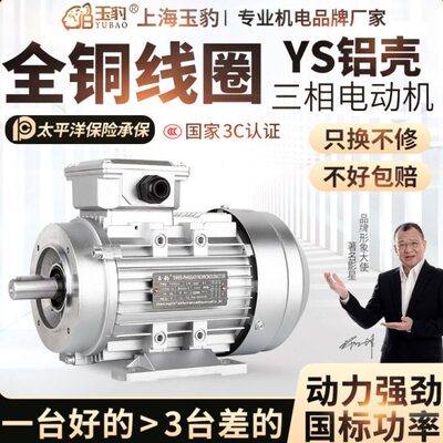 铝壳380V三相电动机0.37/0.55/0.75/1.1/1.5/2.2KW 国标法兰电机