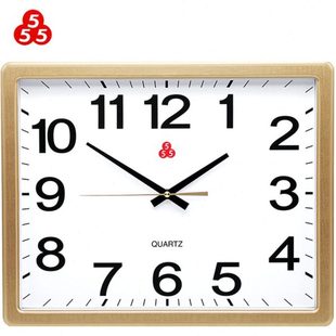 上海三五牌555挂钟客厅家用方形挂表简约大号石英钟静音时钟挂墙