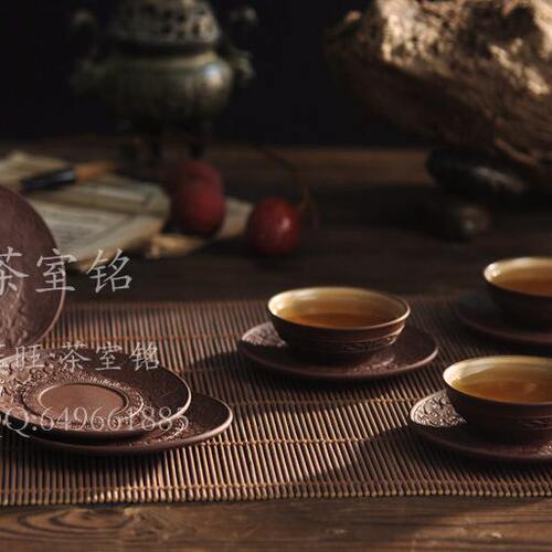 群馨轩 紫砂陶土茶杯养壶垫创意欧式六块圆形仿古杯垫