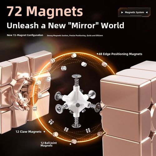 魔域镜面磁力魔方V2球轴三阶镜面异形竞速比赛专用儿童益智玩具